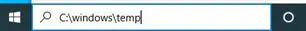 Getting-to-the-windows-temp-folder-from-search-bar