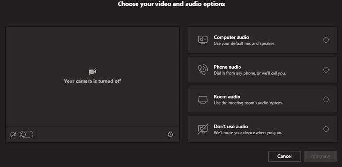 Choose your video and audio options
