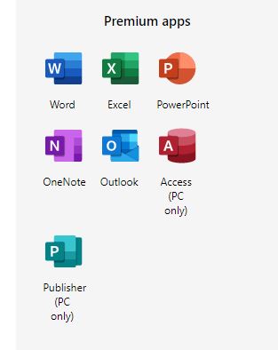 Microsoft 365 for Home Premium Apps