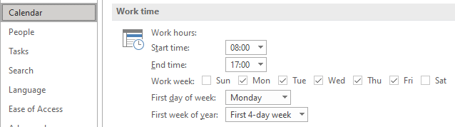 How to Change Working Hours in Outlook