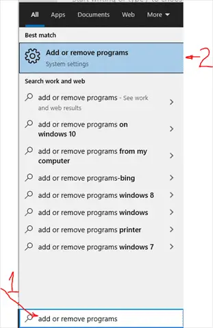 Add or remove programs