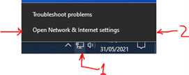 Right Click on the Network Status Icon in system tray