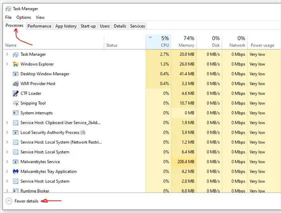 Task Manager - More details