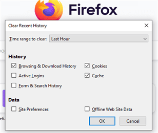 Firefox Clear Browser Cache