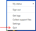 Quit MS teams desktop App