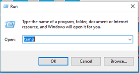 Run TEMP - Windows 10
