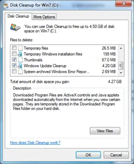 Windows 7 system files cleanup