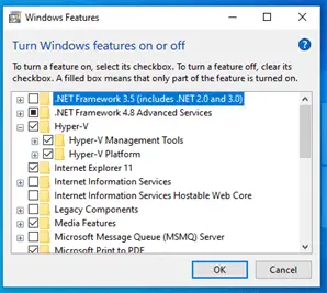 Windows 10 Home after Adding hyper-v and reboot