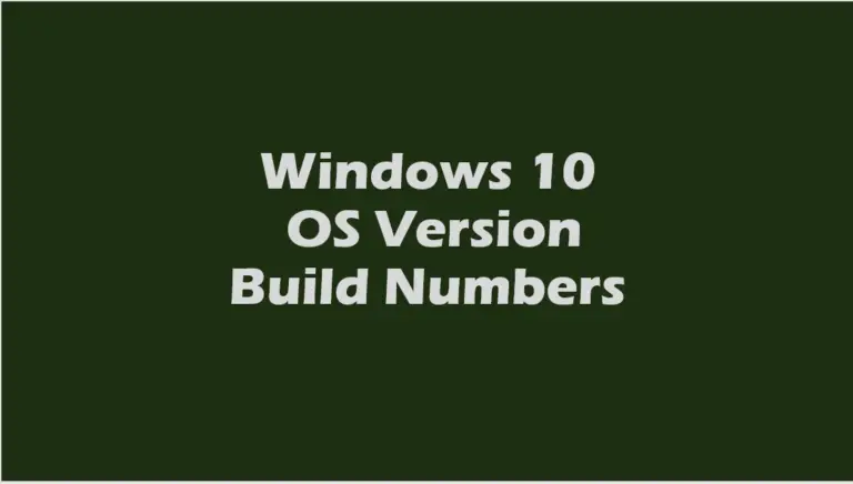 Windows 10 OS Version Build Numbers