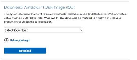 Download Windows 11 Disk Image ISO