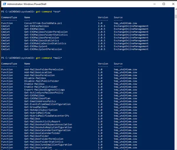 Exchange online PowerShell Commands