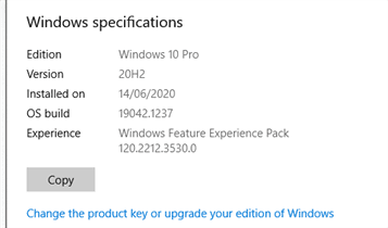 Windows Specification
