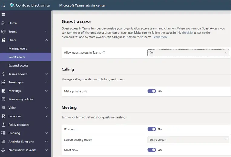 MS Teams Guest Access Settings