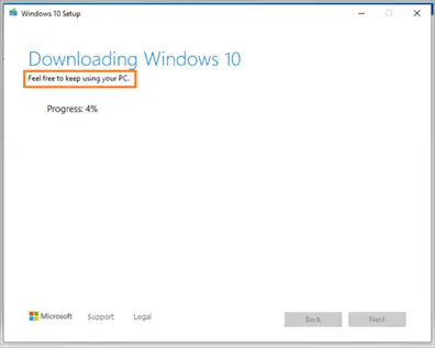 Downloading Windows 10