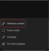 Minimize content