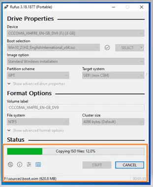 Rufus - Copying ISO Files