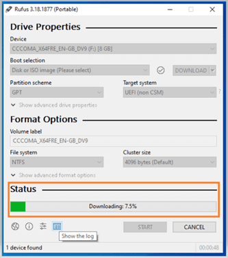 Rufus - downloading Windows 10 ISO Image