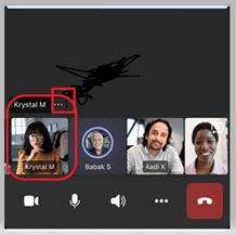 Teams share screen and see participants - presenter More Actions (3 dots)