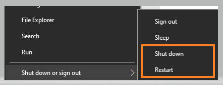 Shutdown or Restart