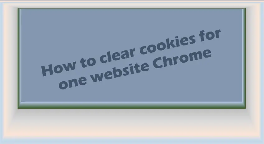 How to clear cookies for one website Chrome