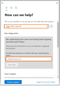 MS Teams login issues- run diagnostics
