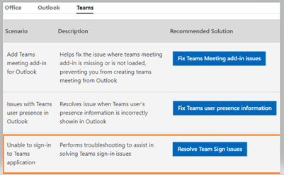 Using SaRA to diagnose Teams Sign-in issues