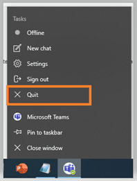 Quit Microsoft Teams