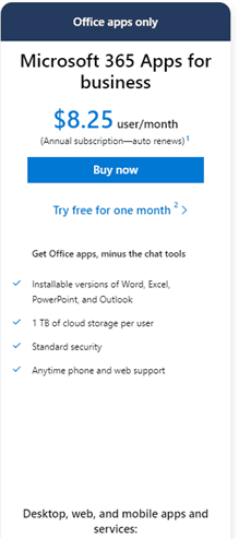 Microsoft 365 Apps for business 1