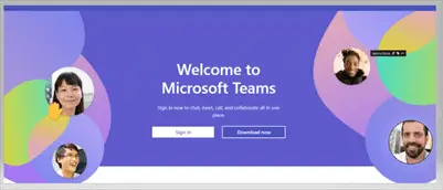 Microsoft Teams Log in page