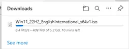 Windows 11 ISO downloading