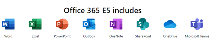Office 365 E5 includes