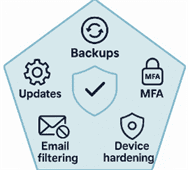 small business cyber security controls diagram UK.