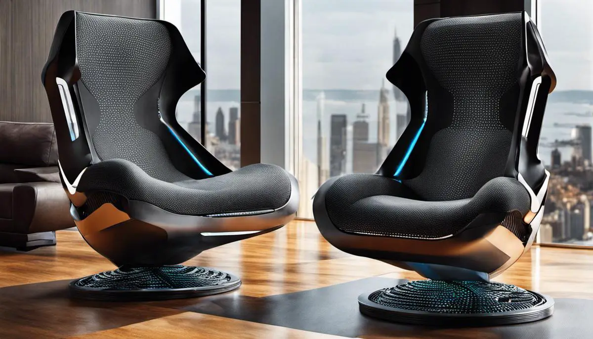 An image showing a futuristic chair with advanced technology
