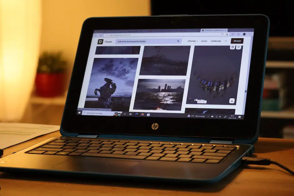 An image of a person using an HP laptop with a locked keyboard, trying to resolve the issue.