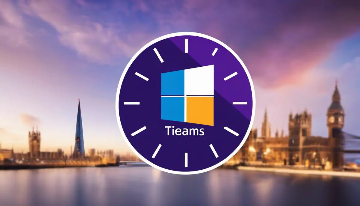 An image of a clock with Microsoft Teams logo in the background, symbolizing the importance of understanding meeting durations in the platform.
