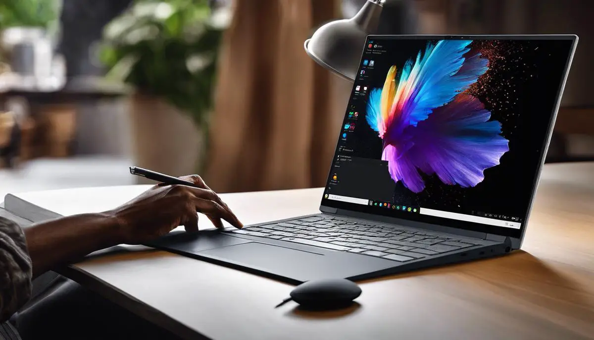 Image of a person working on a Surface Laptop