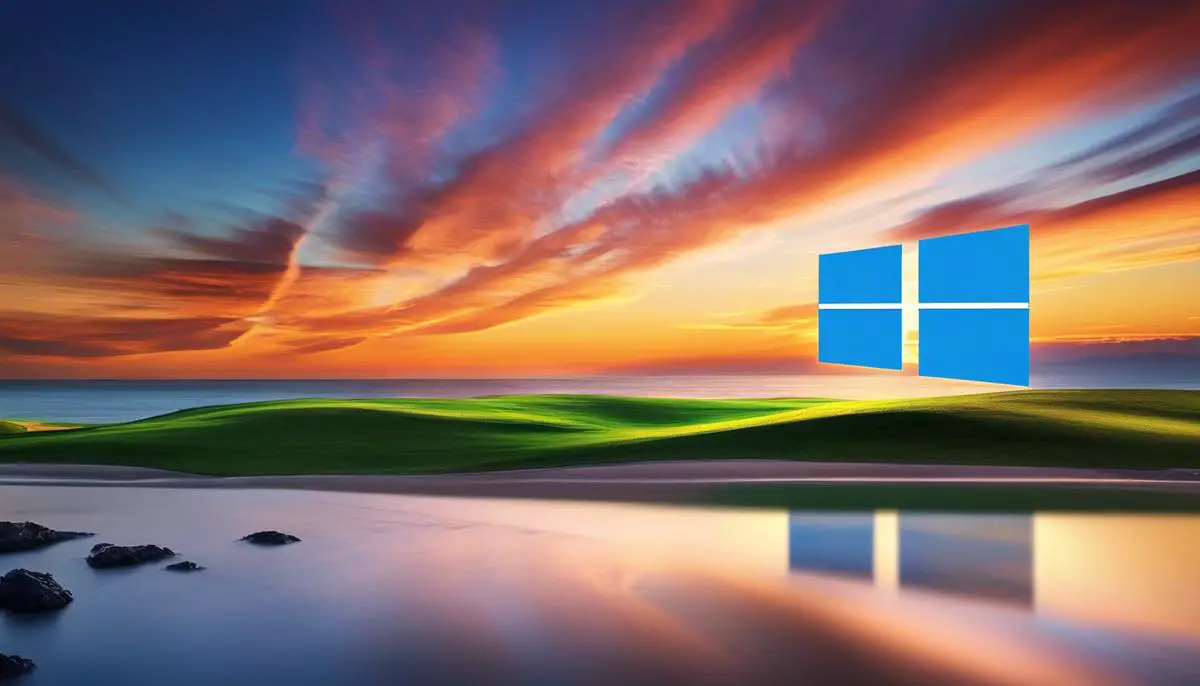 A visual representation of Windows 10 Pro, showcasing the logo and various features.