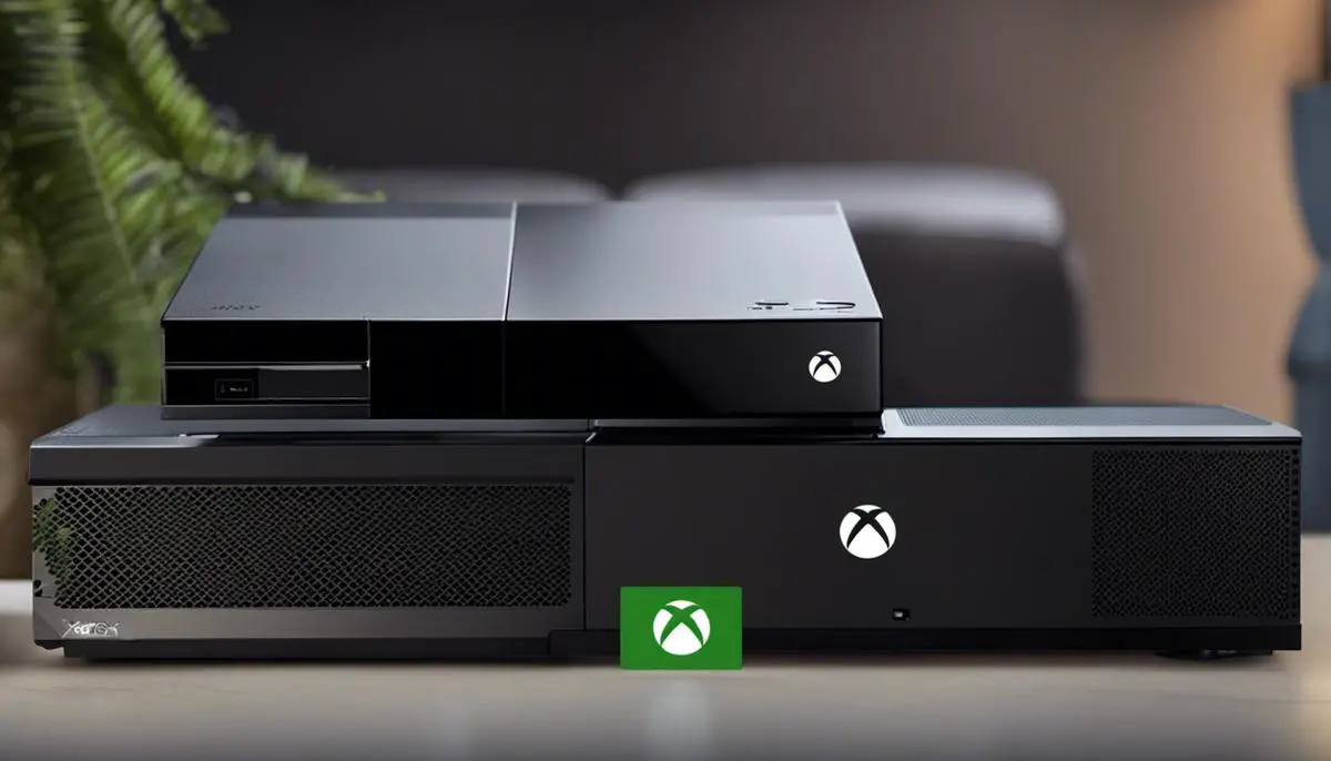 An image illustrating the significance of cache in Xbox One, showing a cache symbol with an arrow connecting it to a gaming console.